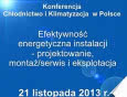 Efektywność energetyczna instalacji - projektowanie, montaż/serwis i eksploatacja