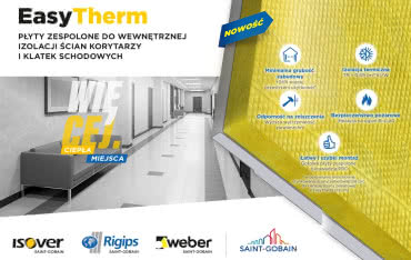 Nowość ISOVER! Płyty zespolone EasyTherm do izolacji ścian korytarzy i klatek schodowych
